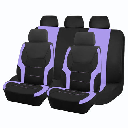 Sporty Universal Polyester Car Seat Covers for All Vehicles Pruple 5 seat