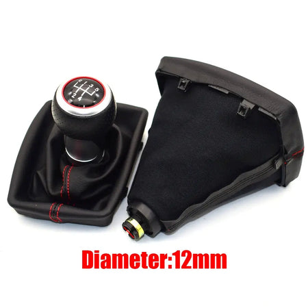 Gear Shift Knob with Leather Cover for Audi A4 B6 B7 5 6 Speed Manual by InterCyprus Trading Ltd