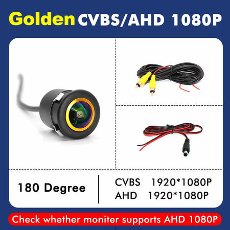 18.5mm AHD 1080P 720P CVBS CCD Car Rear View Camera DIP Switch Fisheye Lens Night Vision Waterproof Reverse Parking Camera by InterCyprus Trading Ltd