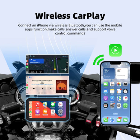 EKIY Wireless CarPlay Moto &ndash; Portable Motorcycle GPS Navigation Screen
