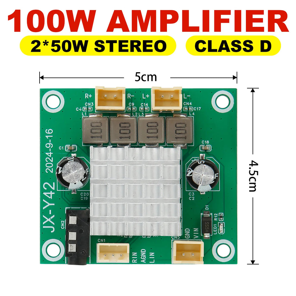 100W TPA3116 Digital Stereo Class D Audio Power Amplifier Board with DC 5-26V
