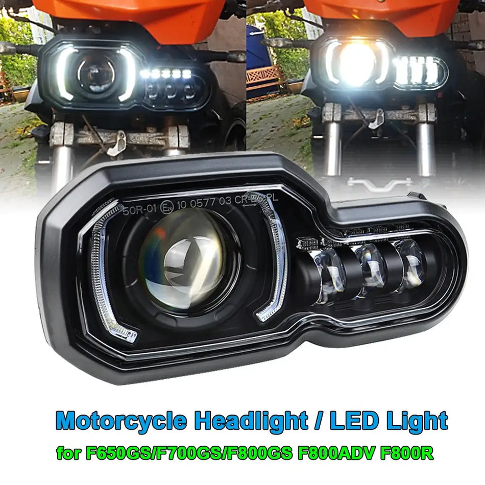 LED Headlight Hi Low Beam DRL for BMW F650GS F700GS F800GS F800ADV F800R Motorcycle Accessories by InterCyprus Trading Ltd