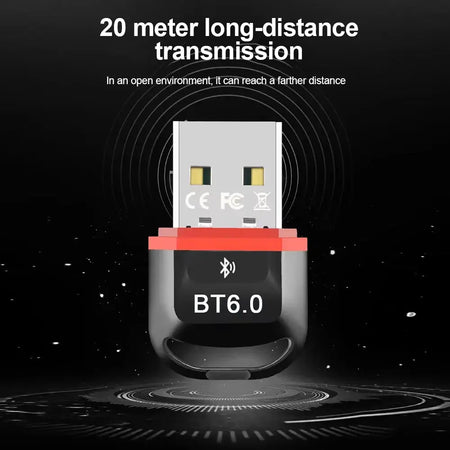 KEBIDUMEI USB Bluetooth 6.0 Adapter BT6.0 Dongle for PC Win11/10/8.1 Bluetooth Receiver Transmitter for Keyboard/Mouse/Headphone by InterCyprus Trading Ltd