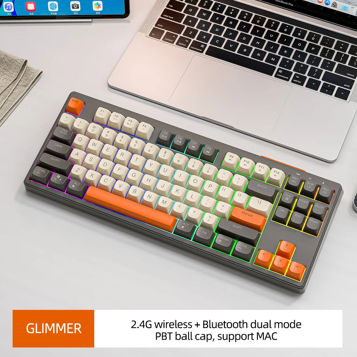 M87 Wireless Keyboard Gaming - Dual Mode Bluetooth RGB Shimmer