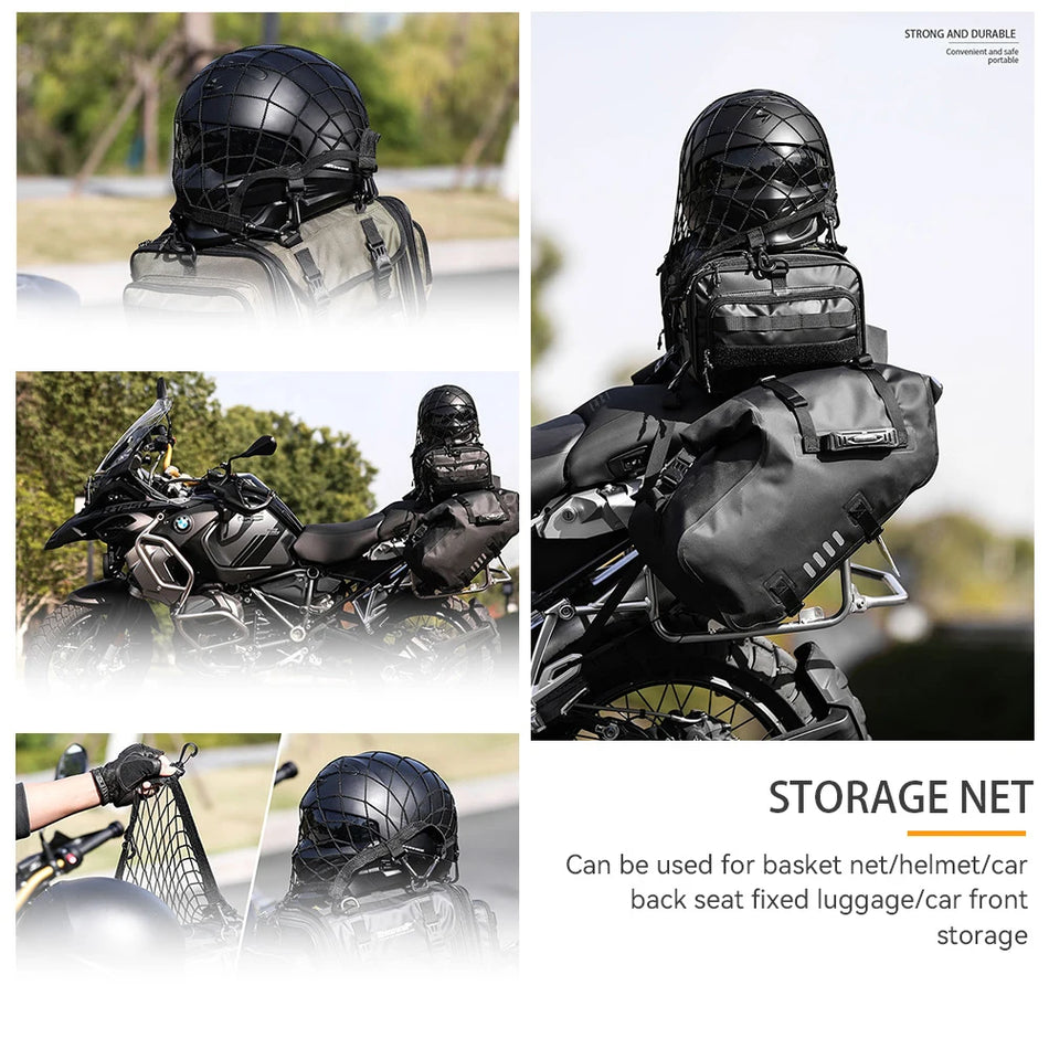 Hulit Helmet Storage Trunk Bag For Motorcycles, Lightweight Net
