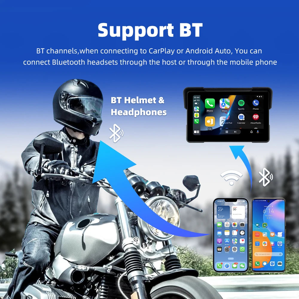 EVEKEY Android 13 Motorcycle GPS &ndash; Wireless CarPlay and Android Auto