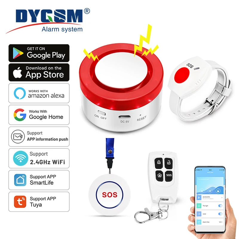 WiFi Panic Button DY-H1 &ndash; Tuya App Remote Fall Alert