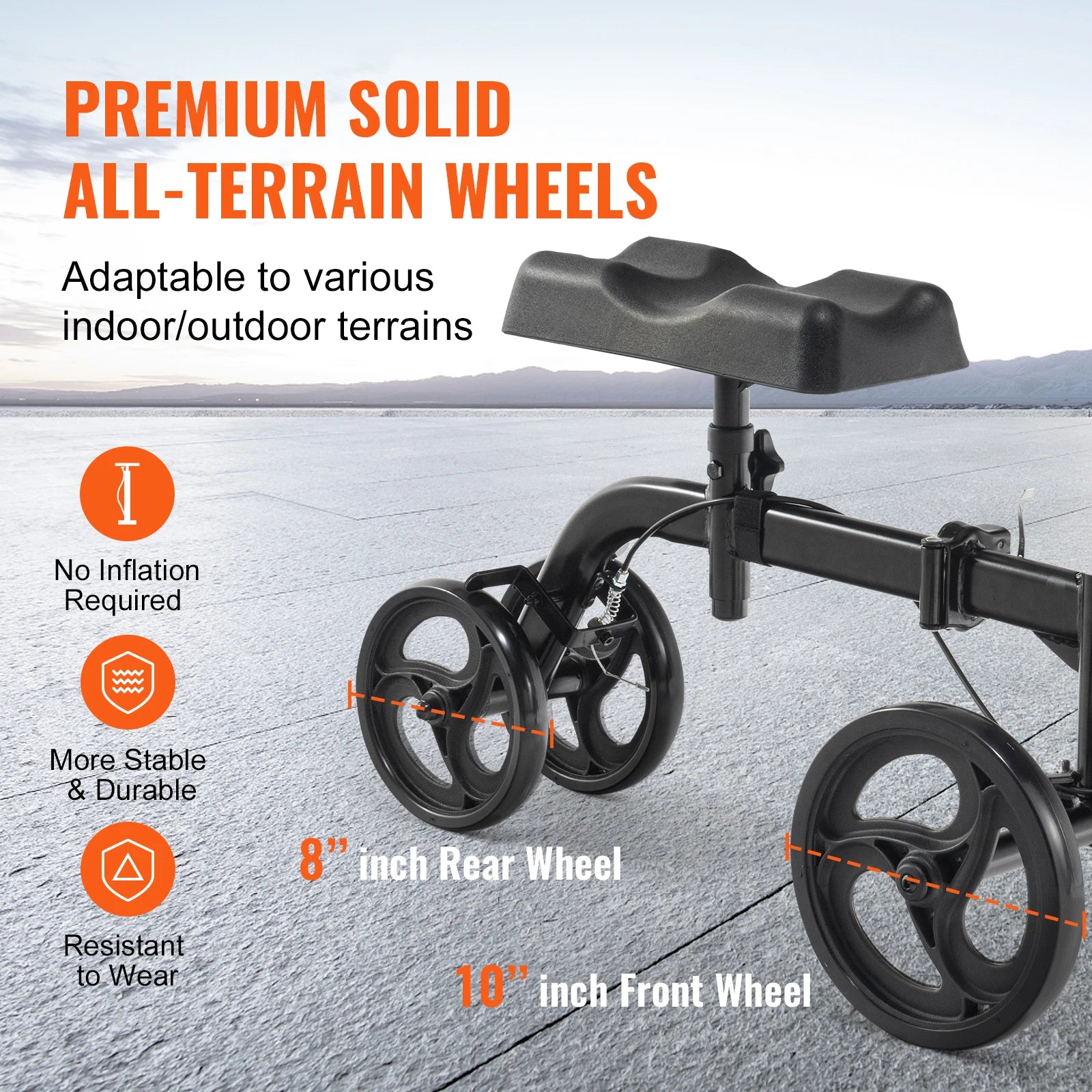 VEVOR Folding Knee Scooter &ndash; All-Terrain Carbon Steel