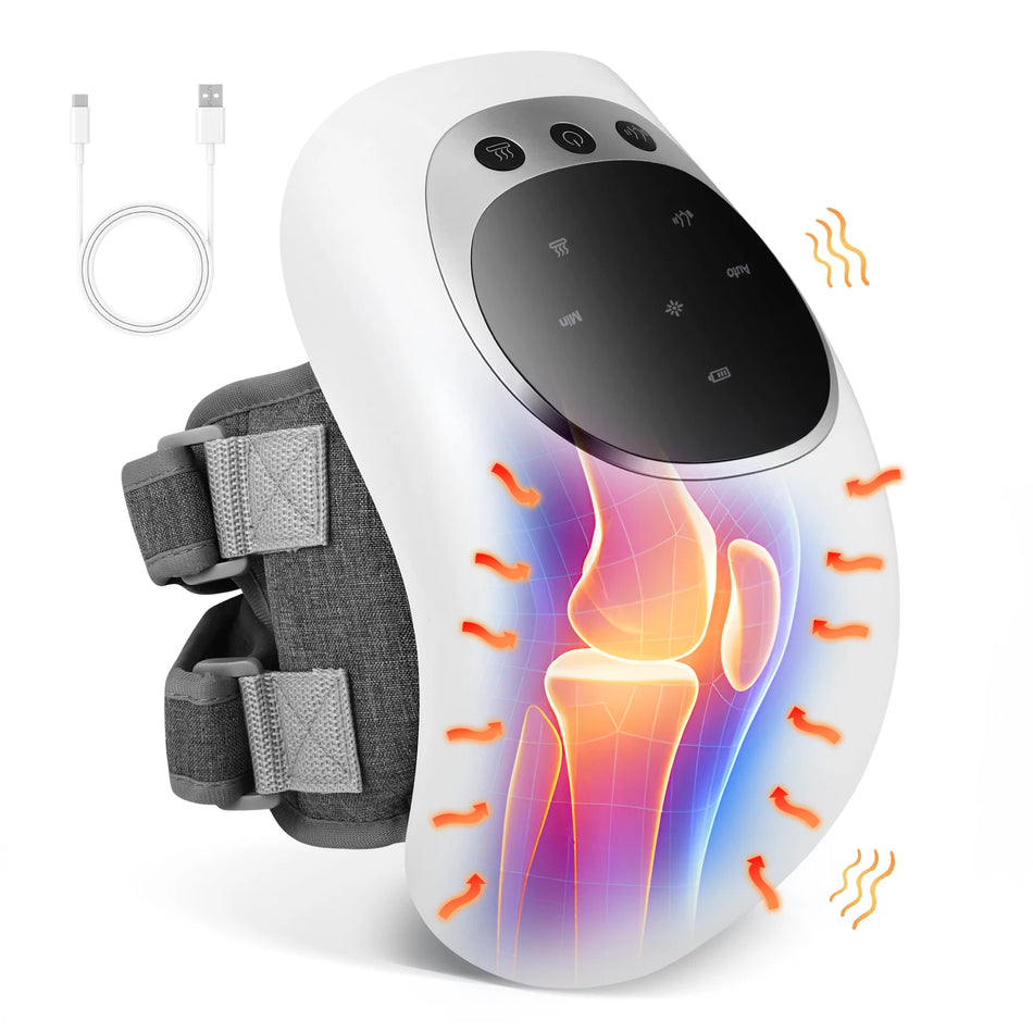 Trådlös knämassager med värme, vibration och LED-ljus