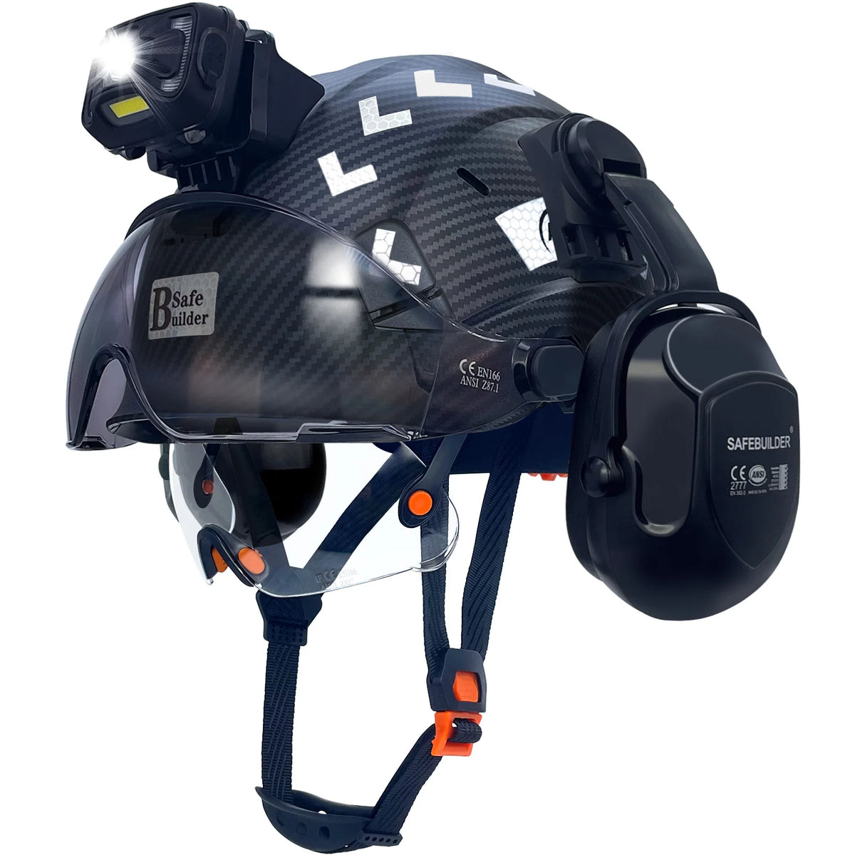 C06 Safety Helmet SHL01 &ndash; Rechargeable LED Headlamp MTBk CSV07E SHL01