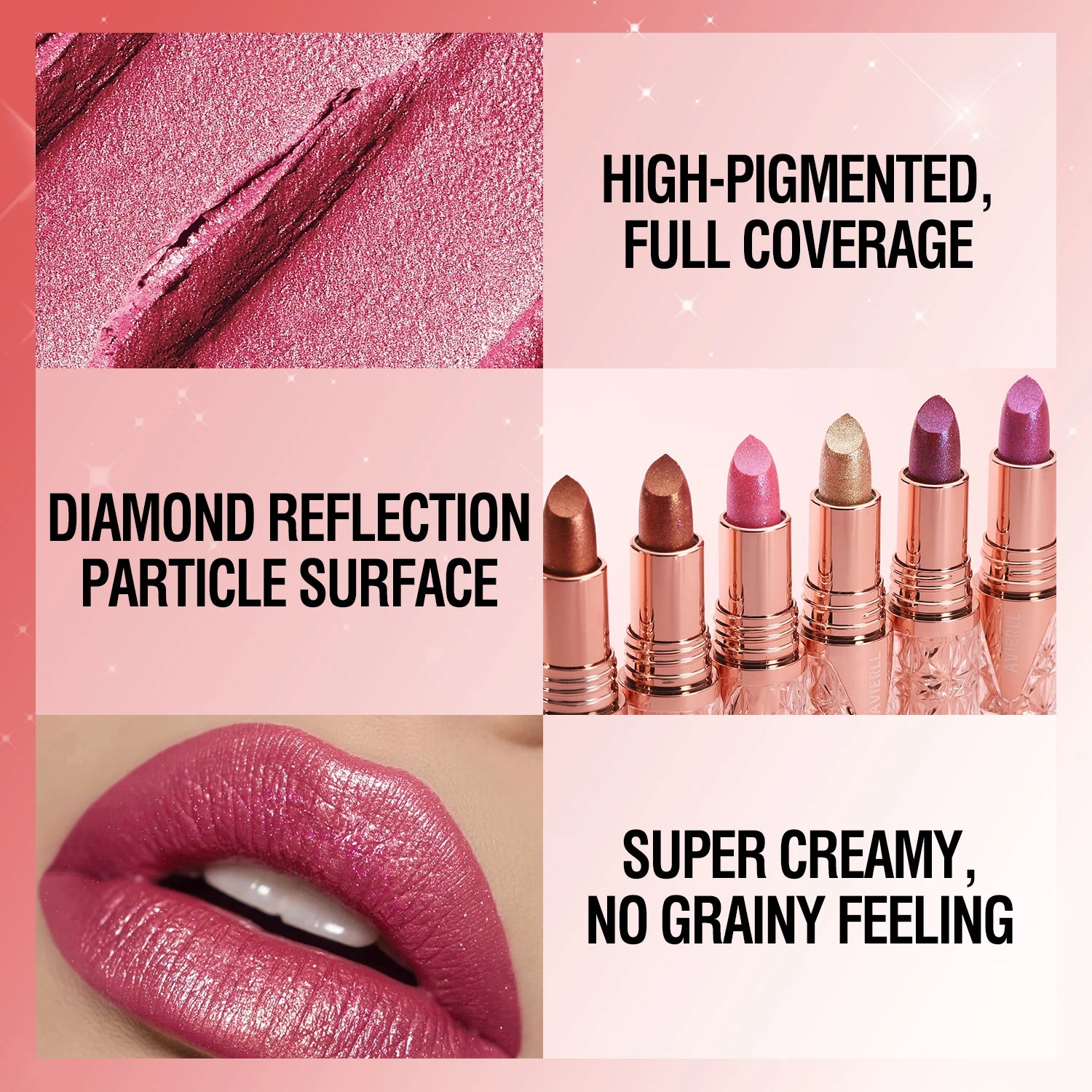 NoEnName_Null Fine Glitter Moisturising Lipstick