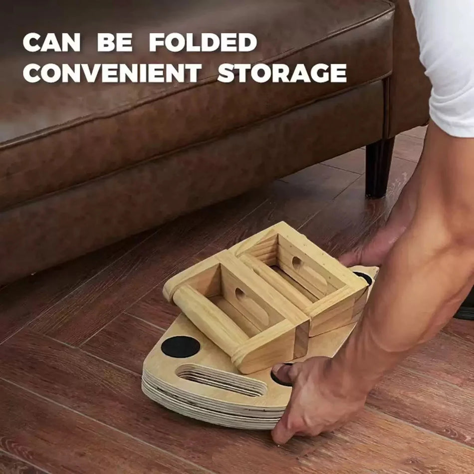 Дървена дъска за лицеви опори с нехлъзгаща се основа за домашна тренировка за стабилност на ядрото