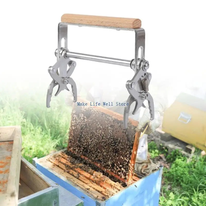 Ergonomic Hives Frame Holder &ndash; Stainless Steel And Hardwood