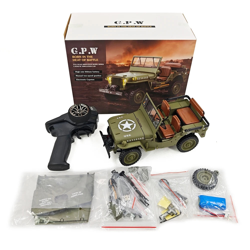 HG4-58 1/14 RC Willys Military Vehicle &ndash; 2.4G 4WD Off Road green