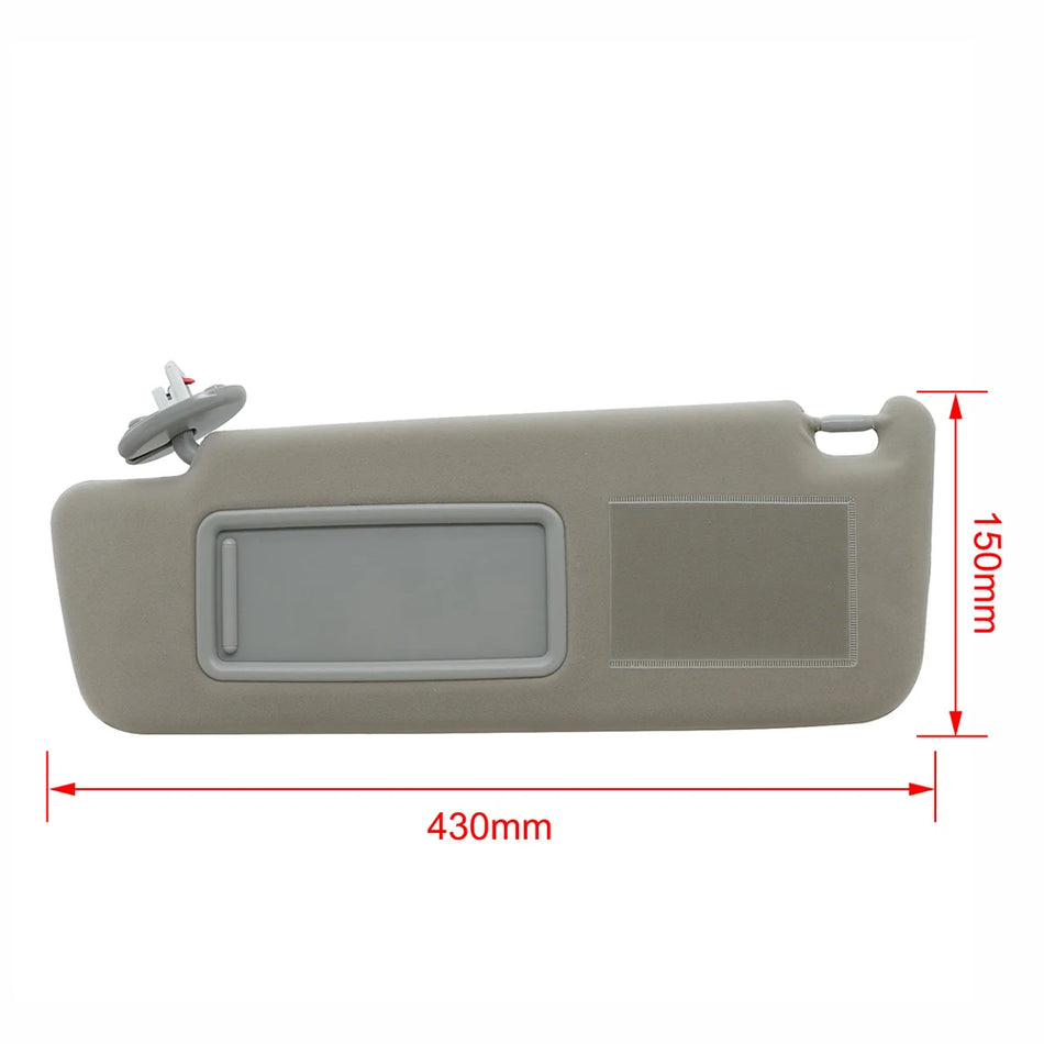 Osłona przeciwsłoneczna z lampą LED do Toyota Land Cruiser J12 i Prado LC120, szara, po stronie kierowcy i pasażera
