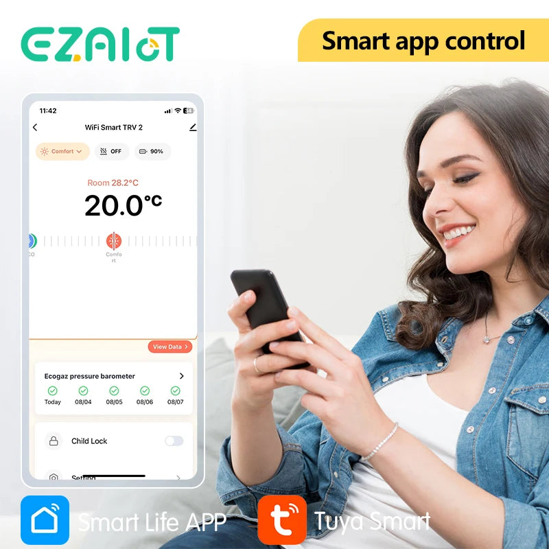 EZAIOT Tuya ZigBee Smart TRV &ndash; Precise Temperature Control
