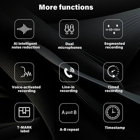 STTWUNAKE AI Noise Reduction Recorder &ndash; Playback Capable
