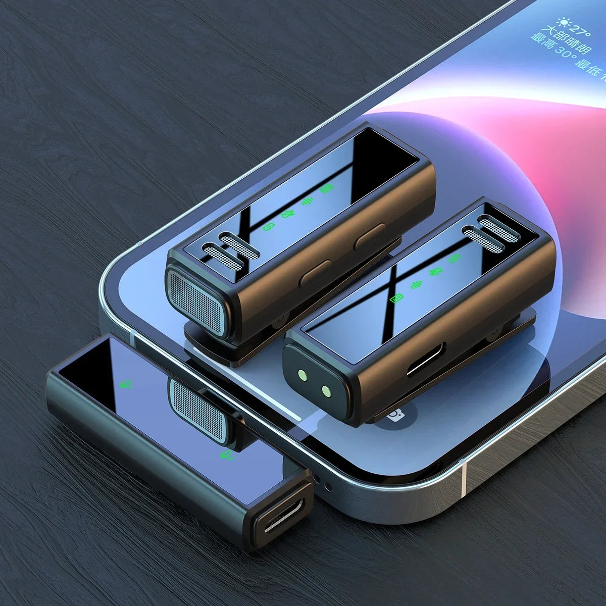 FIFAR Wireless Lavalier Microphone with Noise Reduction and Charging Box