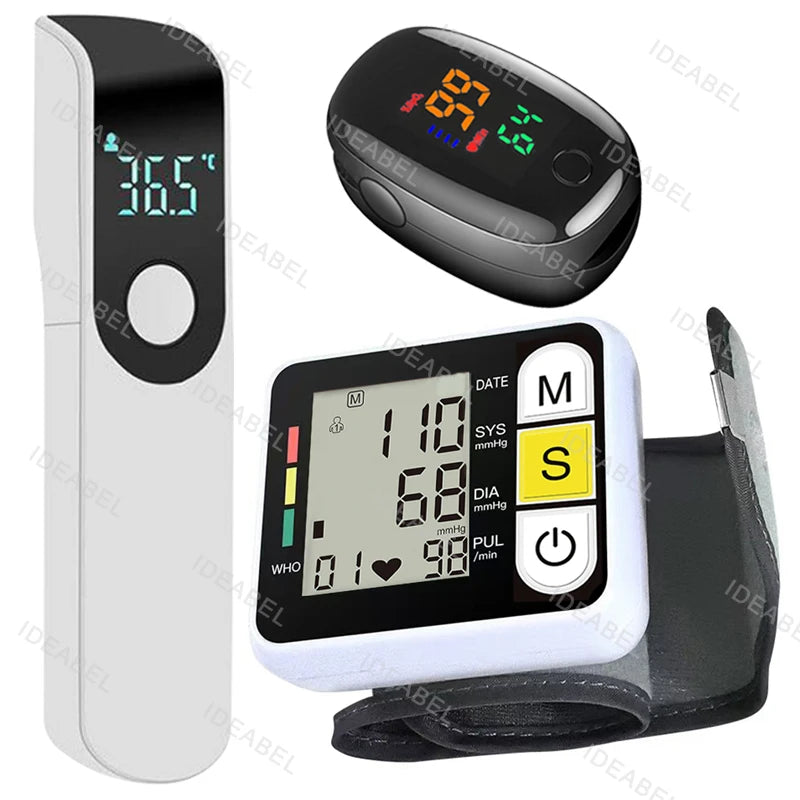 LED Wrist Blood Pressure Monitor And Infrared Thermometer