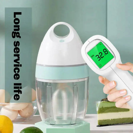 USB Rechargeable Electric Milk Frother Whisk For Cream Green