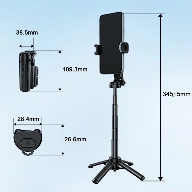 CrownQu T20 Selfie Stick &ndash; Foldable Design With Bluetooth Remote
