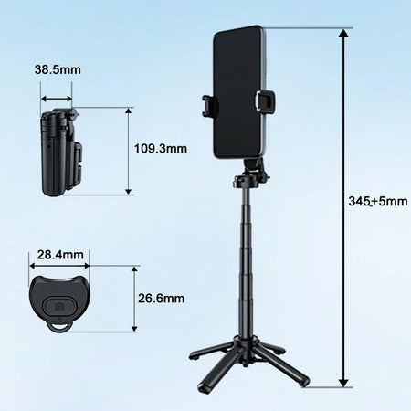 CrownQu T20 Selfie Stick &ndash; Foldable Design With Bluetooth Remote
