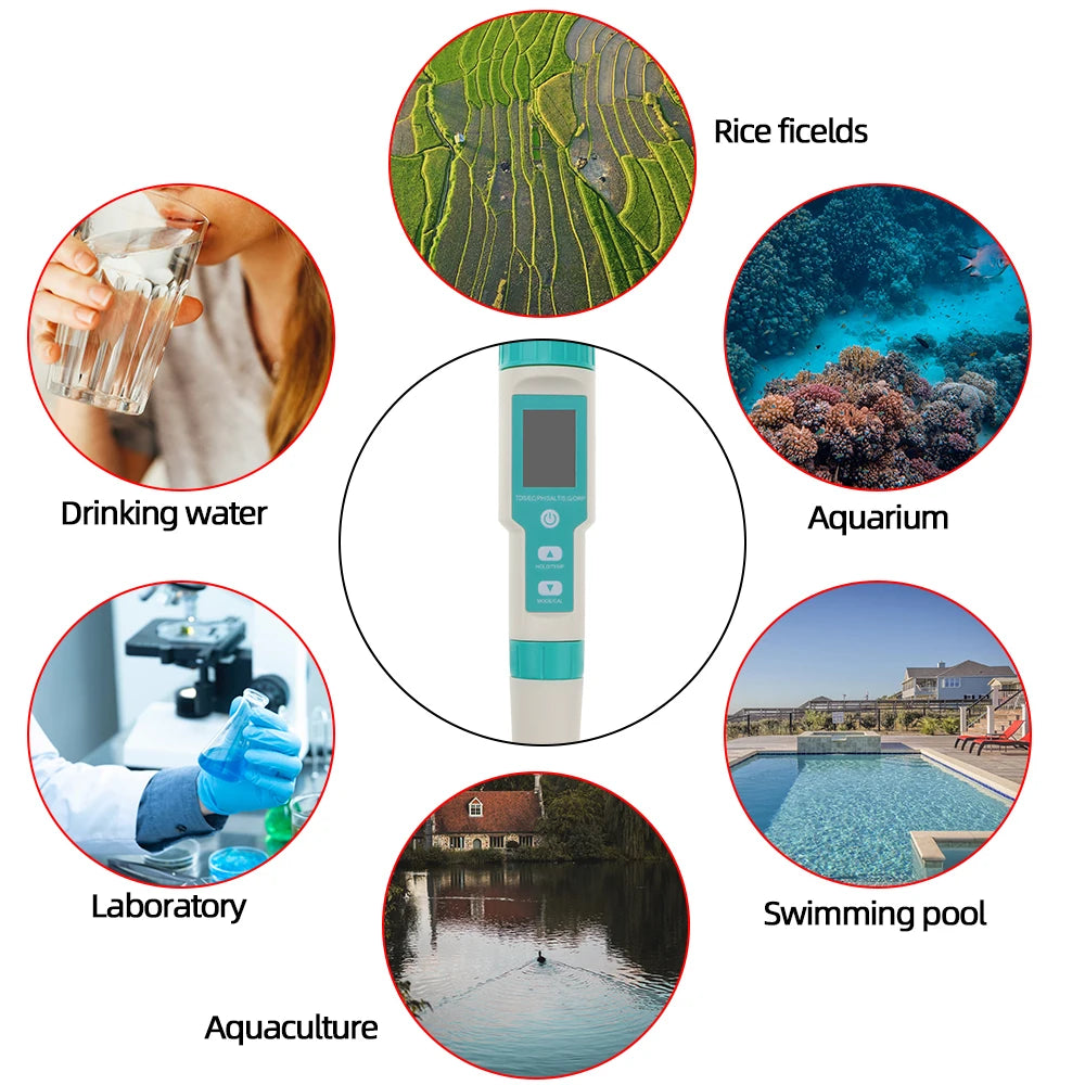 Bluetooth Digital 7 In 1 PH Meter &ndash; Water Quality Monitor