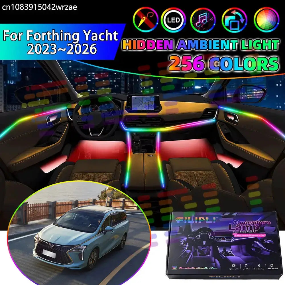 For Forthing Yacht 2023~2026 M4 2024 2025 RGB Car Interior Ambient Lights Strips Breathing Lighting Kit App Control LED strips by InterCyprus Trading Ltd