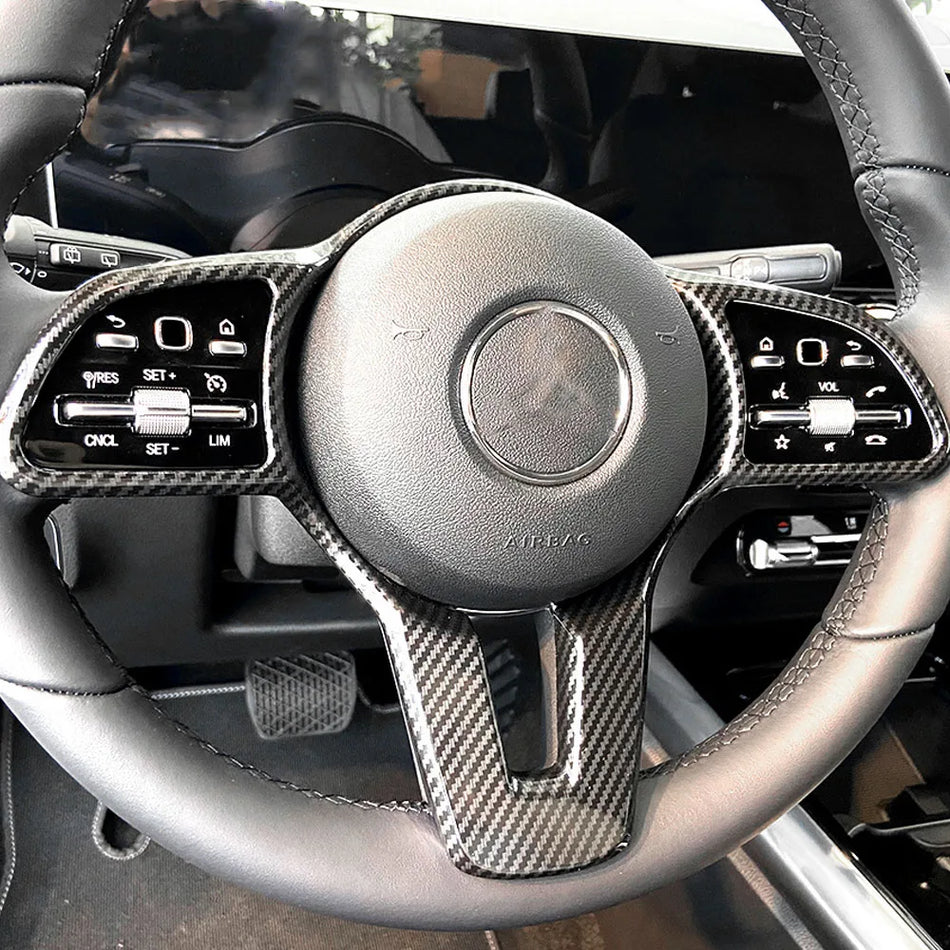 Obložení panelu volantu 1-dílné ABS uhlíková vlákna pro Mercedes-Benz A B C E CLA GLB