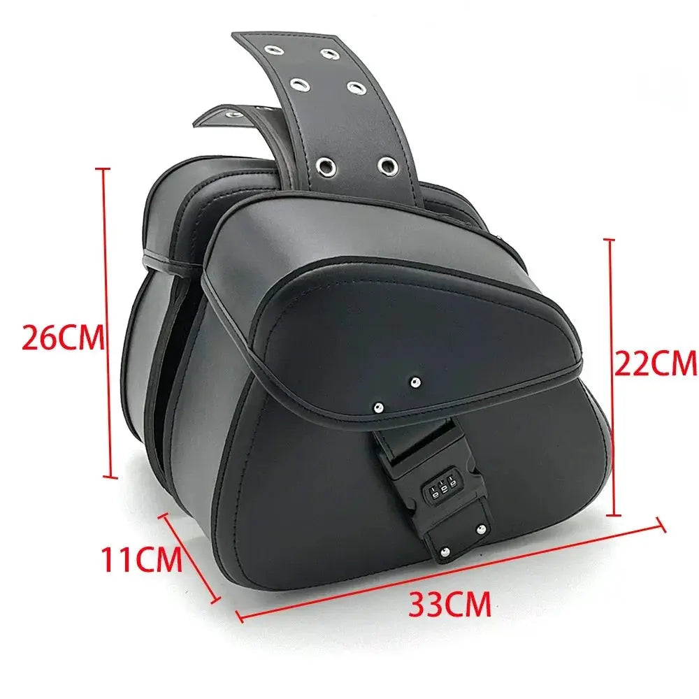 PU leather motorcycle side box waterproof motorcycle side saddle bag universal version suitable for Harley Suzuki Kawasaki Yamah by InterCyprus Trading Ltd