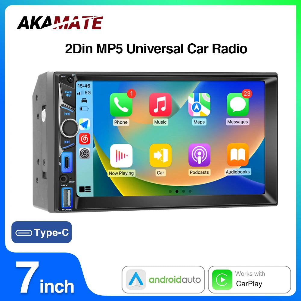 CA7080OSD 7 Inch 2DIN Car Radio - CarPlay Android Bluetooth
