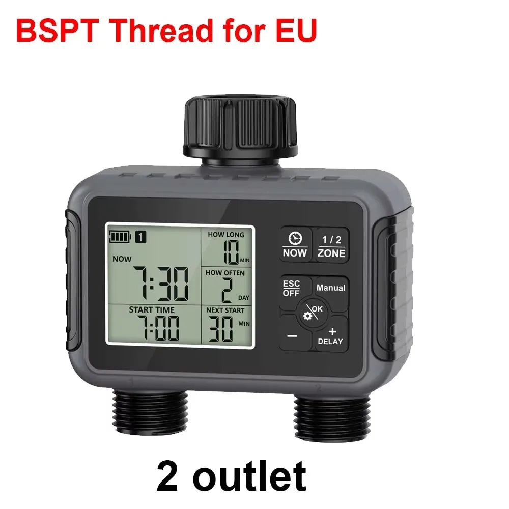 Smart Water Timer &ndash; LCD Display For Easy Scheduling 2 outlet 1