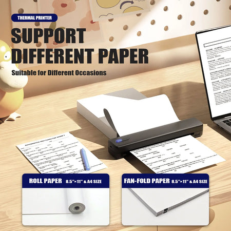 Portable A4 Thermal Printer &ndash; Bluetooth and App Connectivity
