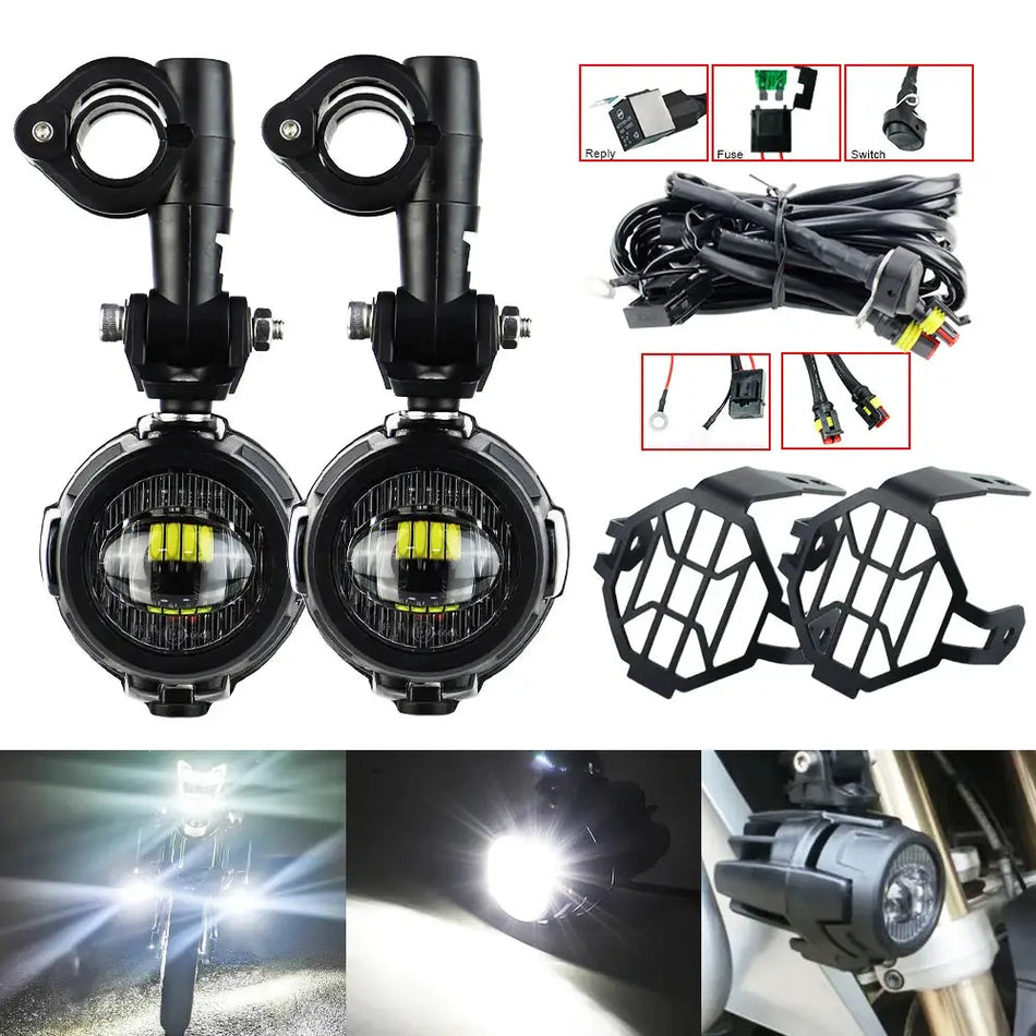 Motorcycle Auxiliary Headlights Fog Lights Spotlights accessories for R1200GS F800GS K1600 Universal Motorcycle 40W Fog Lamps by InterCyprus Trading Ltd
