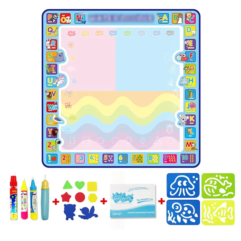 Coolplay Water Doodle Mat &ndash; Reusable Magic Pens for Creative Learning F 100x100cm