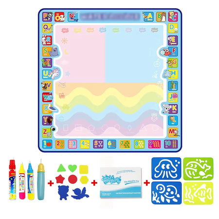 Coolplay Water Doodle Mat &ndash; Reusable Magic Pens for Creative Learning F 100x100cm