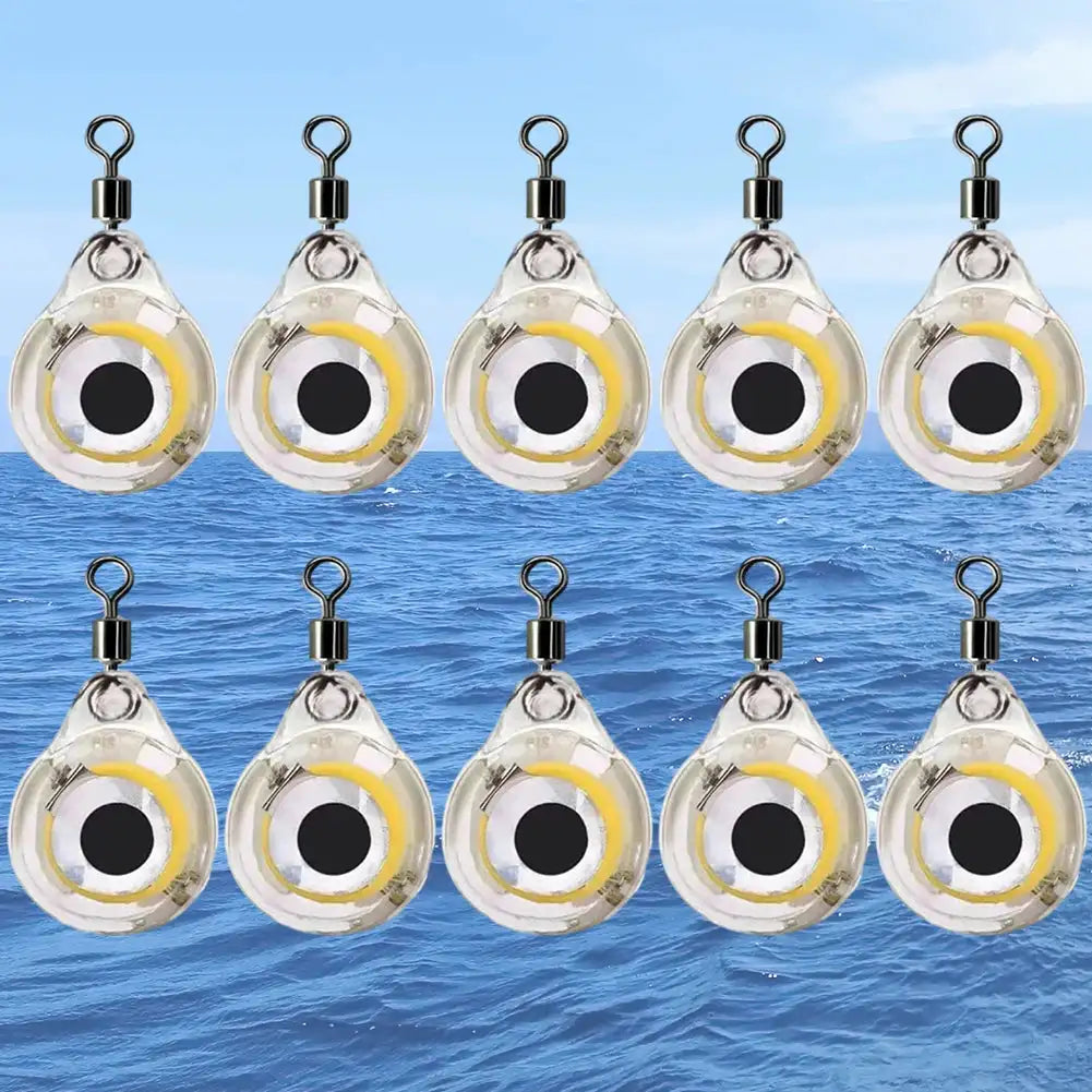 10Pcs Fishing Lure Light Eye Shape Night Battery Powered