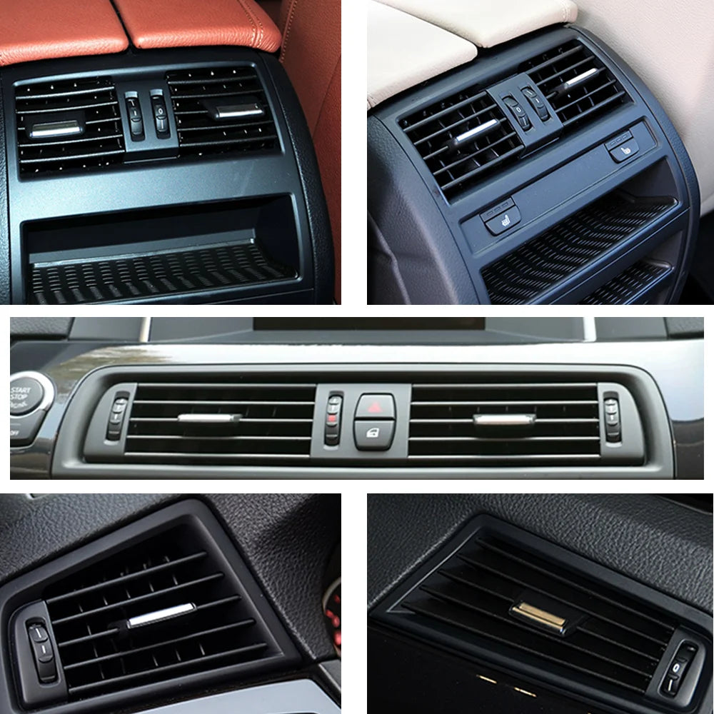 For BMW 5 Series F10 F11 520i 2010-17 LHD Car Front Rear Left Right Air Conditioning Chromed AC Vent Grille Outlet Cover Panel by InterCyprus Trading Ltd