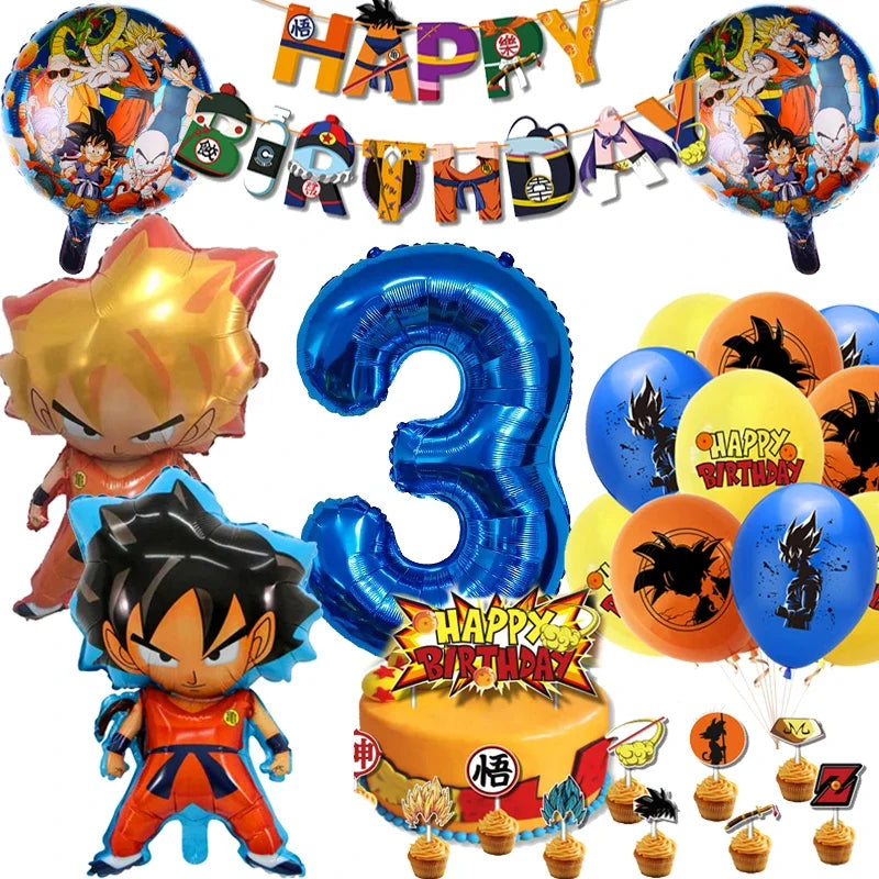 Party Supplies - Goku Theme Birthday Decorations &amp; Gifts Set-46pcs-3 / CHINA