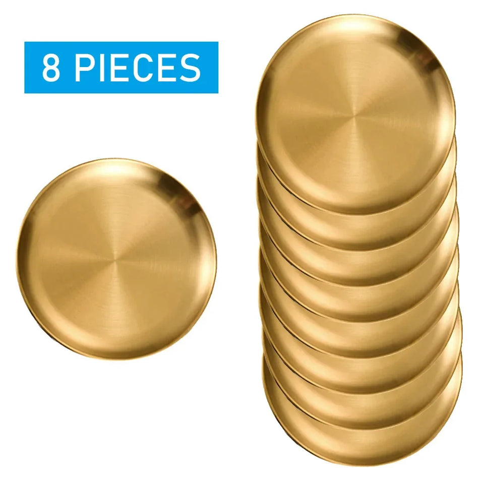 Stainless Steel Round Plates Set &ndash; Rust-Proof and Durable Design