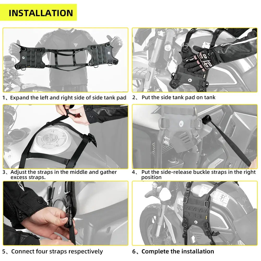 Rhinowalk Motorcycle Tank Bag Side Bag Hanging System Motor Fuel Tank Additional Side Bag Base Pad Motorcross Bag Base Accessory by InterCyprus Trading Ltd