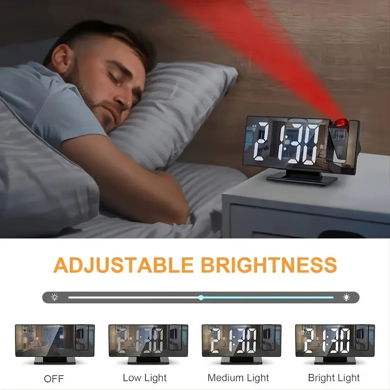 LED Projection Alarm Clock with USB