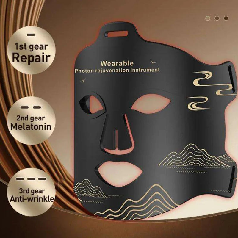 Silicone Red Light Therapy LED Mask for Skin Rejuvenation and Anti-Aging