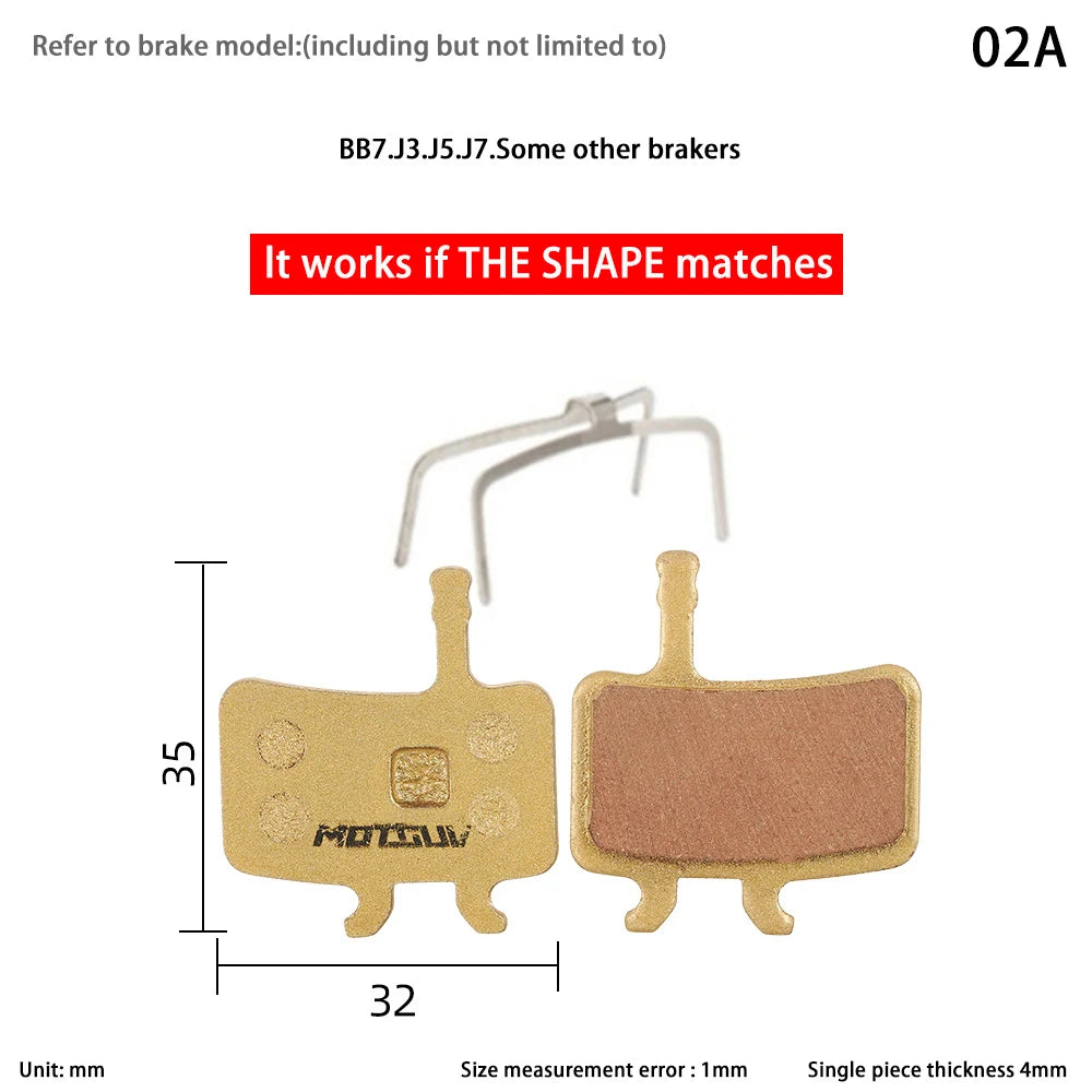 Copper Base Bike Brake Pads &ndash; Broad Disc Brake Compatibility 02A