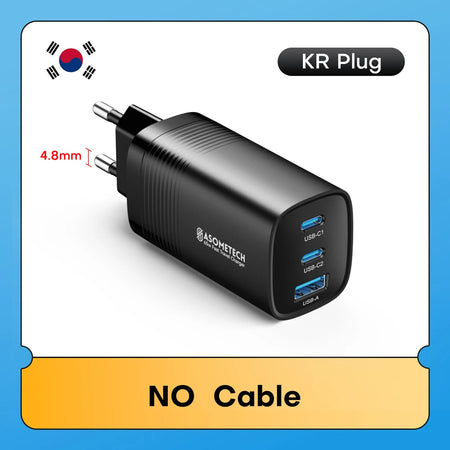 ASOMETECH 65W GaN USB C Charger &ndash; Ultra-Fast Quick Charge for All Devices Korea Plug / black