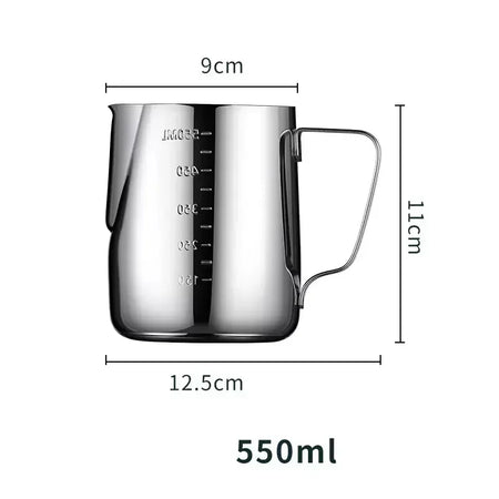 WUWANLI Coffee Latte Art Pitcher &ndash; Precision Control with Clear Scale 550ml