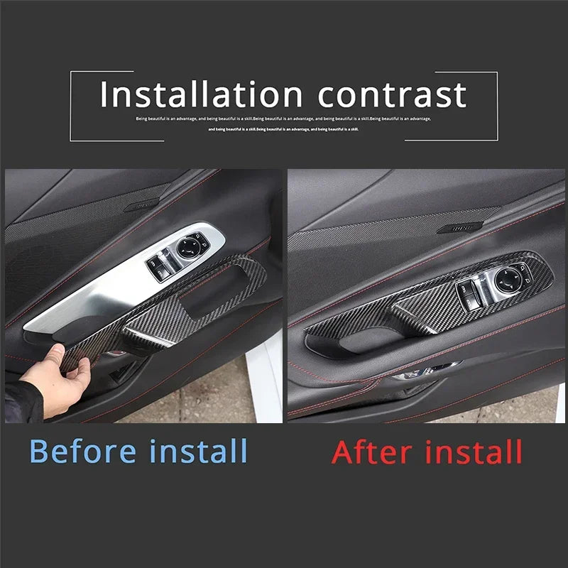 Adesivo Telaio Sollevatore in Fibra di Carbonio per Corvette C8 2 Pezzi