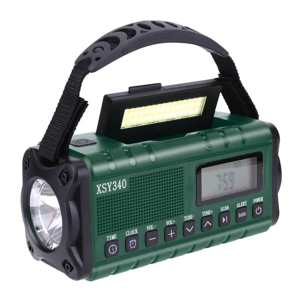 12000mAh Portable Emergency Radio with Built-In Speaker &amp; Flashlight XSY340 10000mAh 1