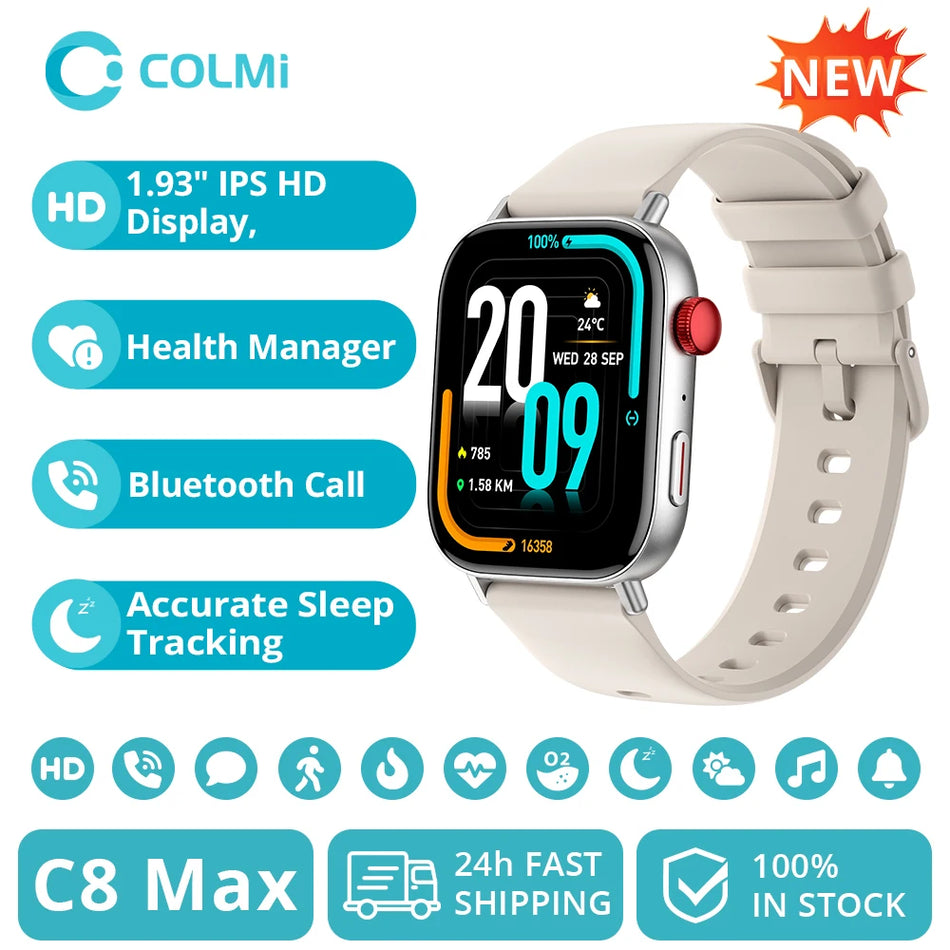 COLMI C8 Max Smartwatch con chiamate vocali Display HD da 1,93 pollici