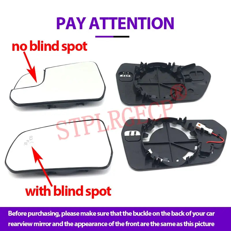 Driver or Passenger Rearview Side Mirror Lens Door Wing Mirrors Glass Blind Spot for Ford Mustang S550 2015-2023 US Version by InterCyprus Trading Ltd